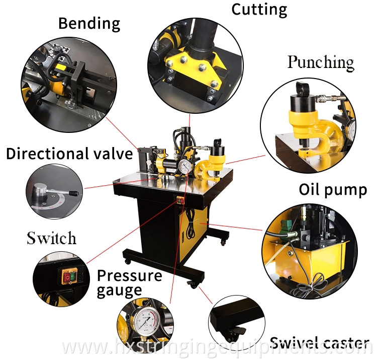 3-in-1 hydraulic busbar processing machine